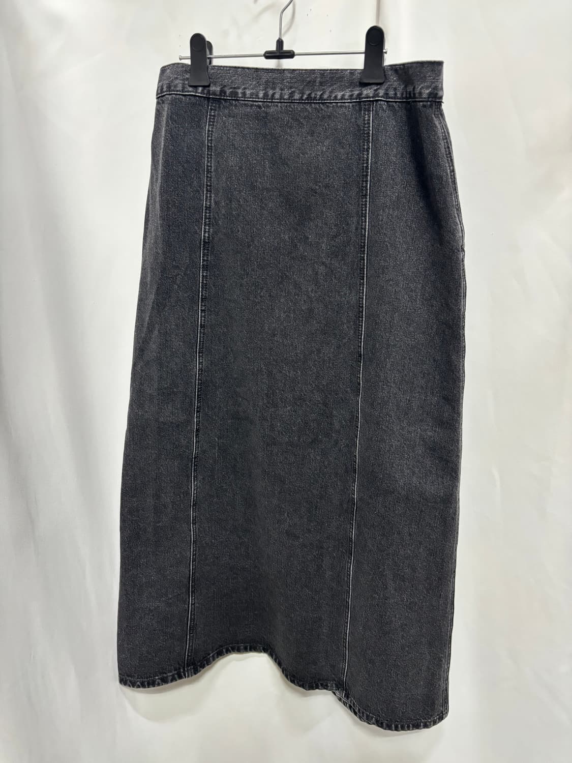 미쏘(MIXXO)앞슬릿 캔톤 데님 롱 스커트 30 상품이미지4