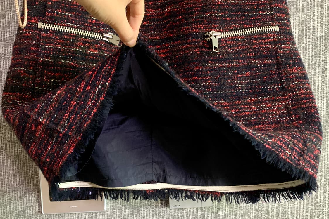 질바이질스튜어트 레드 울 블렌드 트위드 미니 원피스 연말 크리스마스 모임 상품이미지5