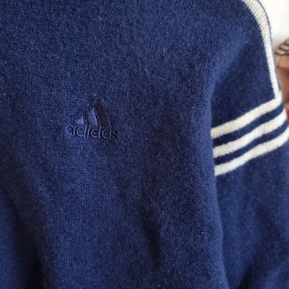 아디다스 네이비 3라인 집업 니트 가디건 상품이미지2