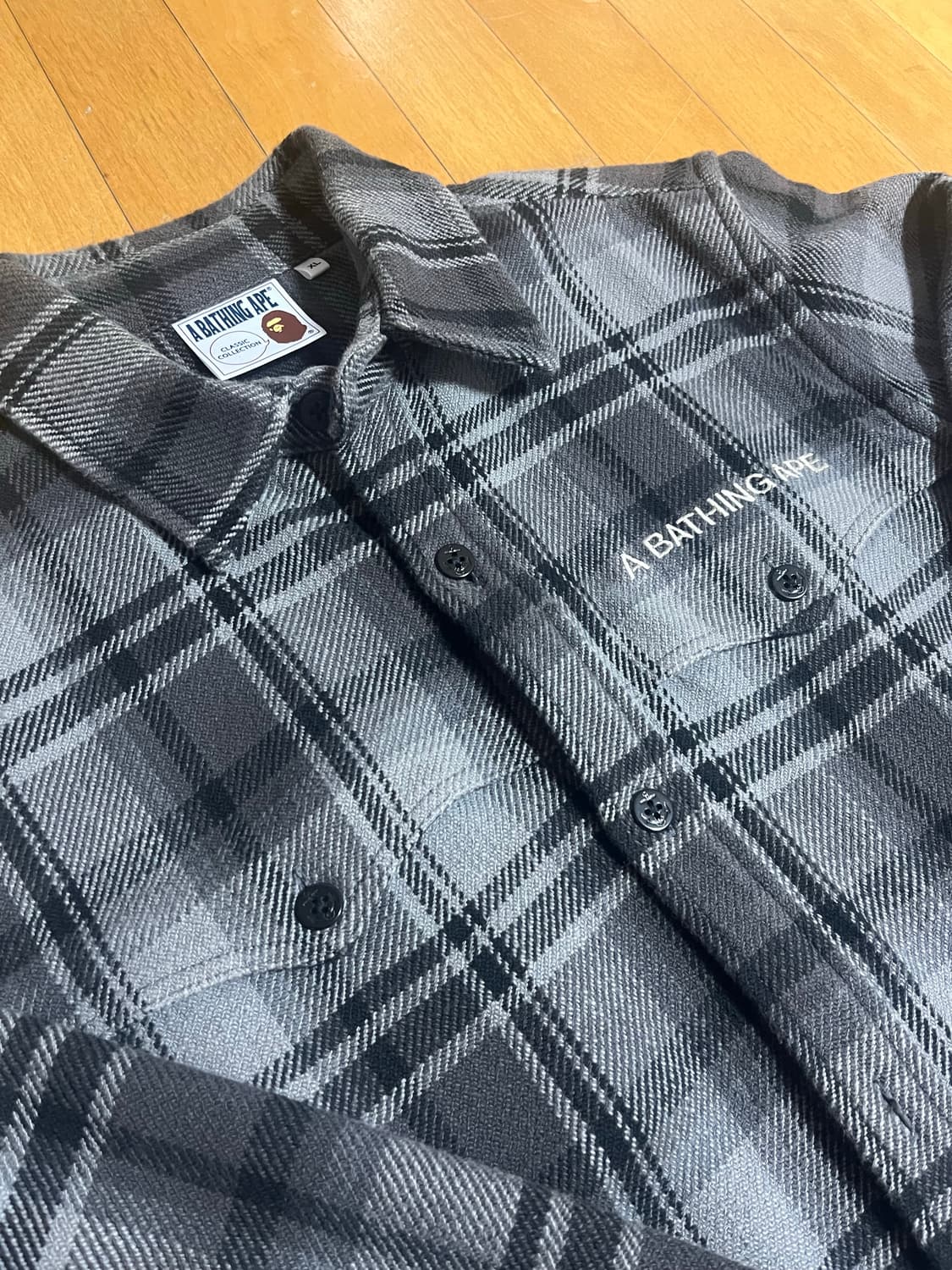 [XL] 베이프 체크 플란넬 셔츠 상품이미지3