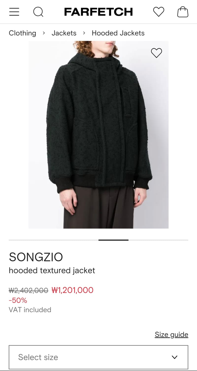 [새상품] 송지오옴므 컬렉션 텍스쳐 후드 숏 봄버자켓 46 상품이미지10