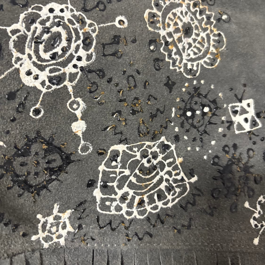 90s 핸드페인팅 스웨이드 프린지 웨스턴 자켓 상품이미지6