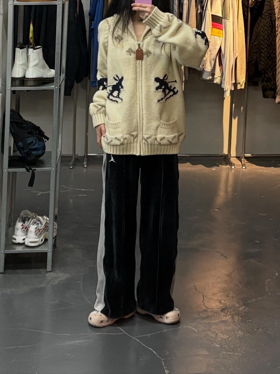 JPN 빈티지 90s 스키 코위찬 니트집업 자켓 A2912 상품이미지1