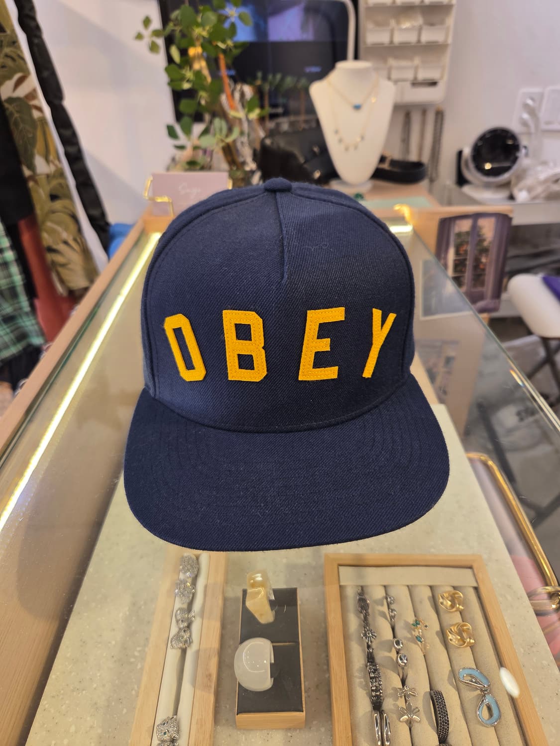 OBEY 오베이 네이비 스냅백 볼캡 상품이미지1