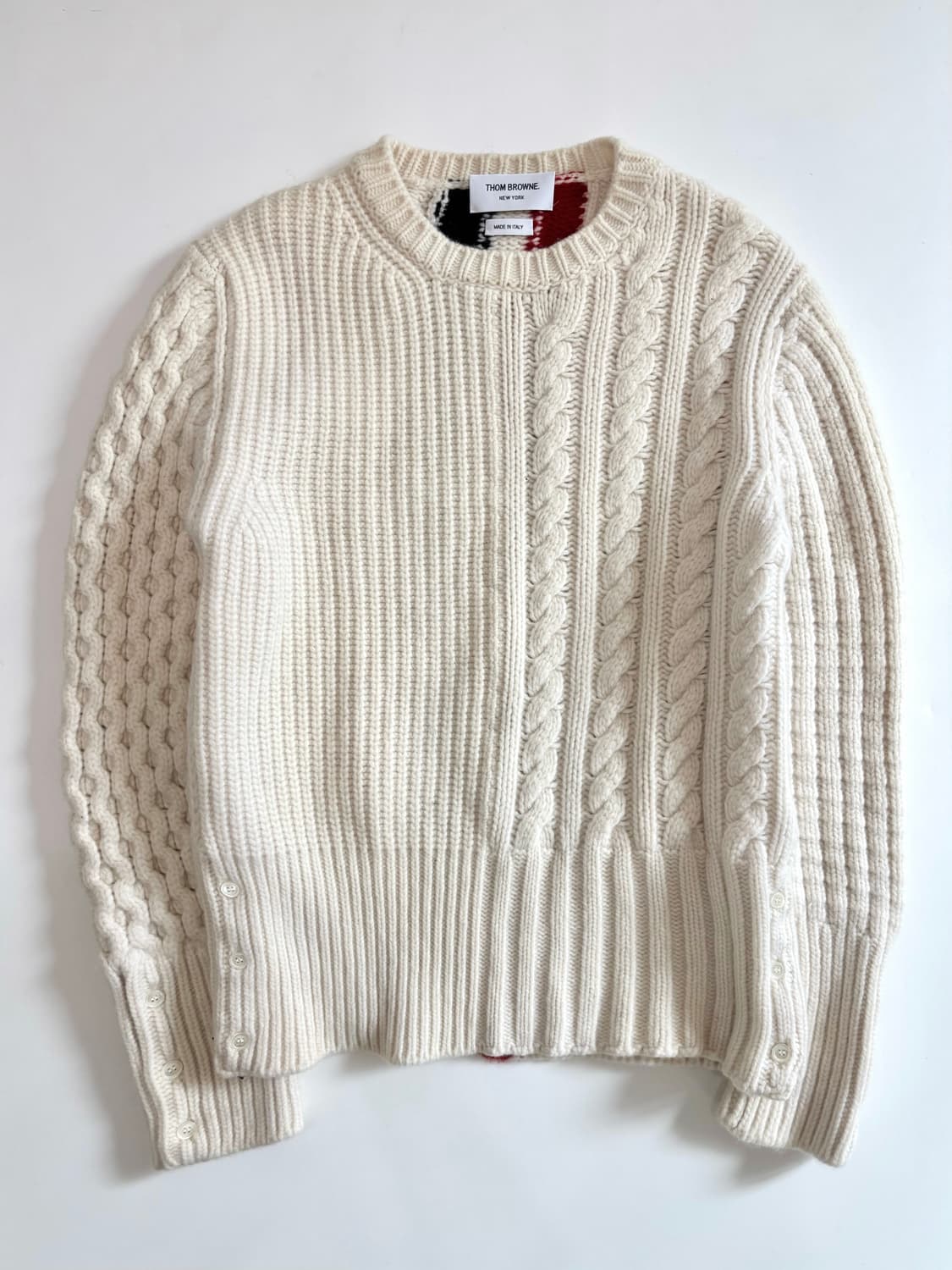 Thom Browne 톰브라운 아란 케이블 아이보리 울 니트 상품이미지5