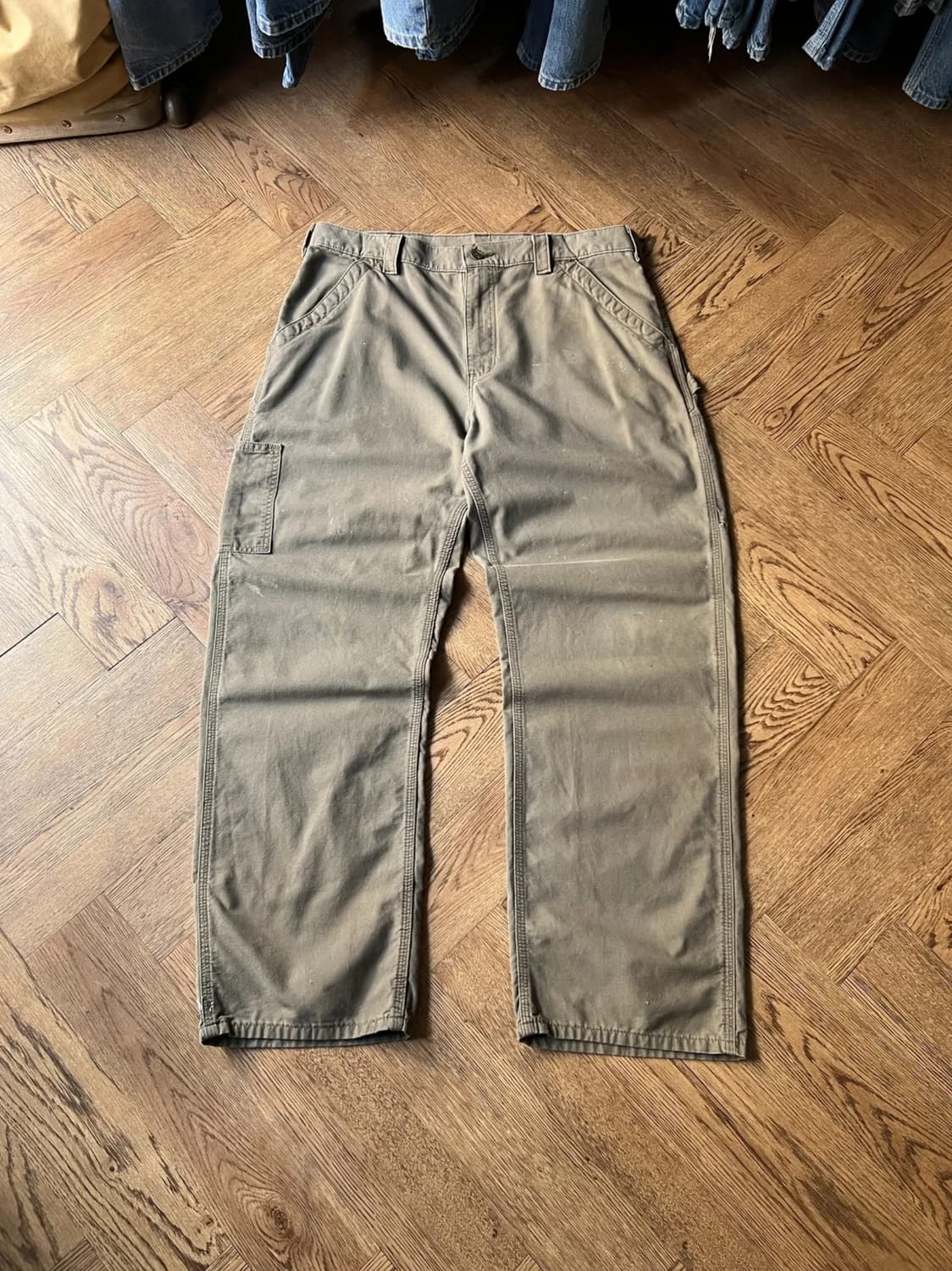 [36]칼하트 USA 빈티지 페인팅 라이트브라운 싱글니 카펜터 워크 팬츠 상품이미지1