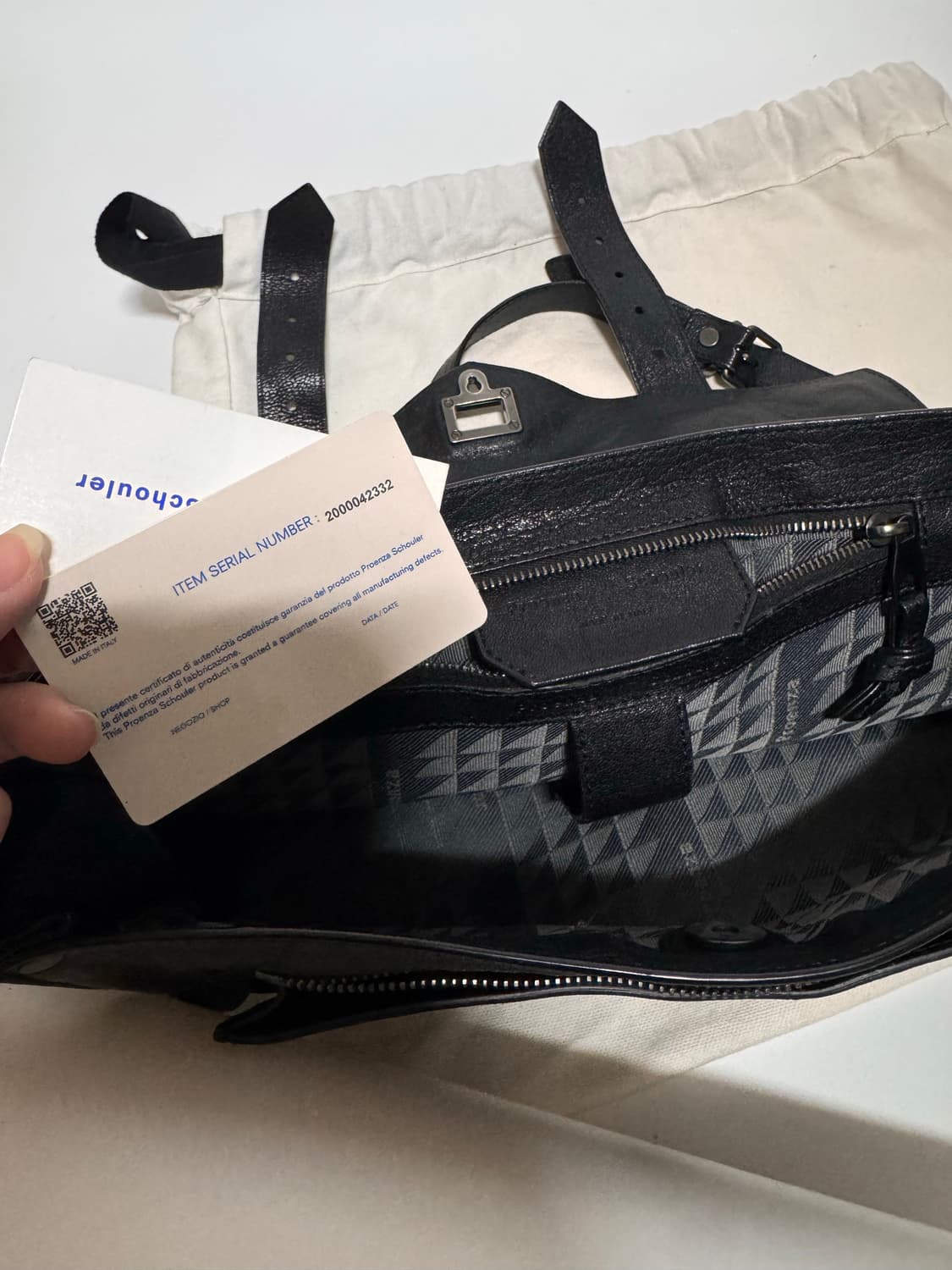 프로엔자슐러 블랙 레더 토트백 상품이미지8