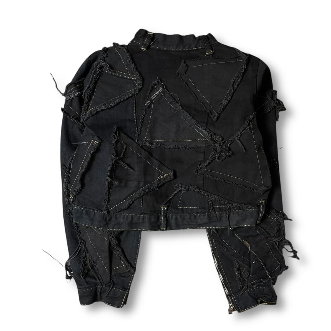 빈티지 블랙 커스텀 크롭 데님 자켓 상품이미지2