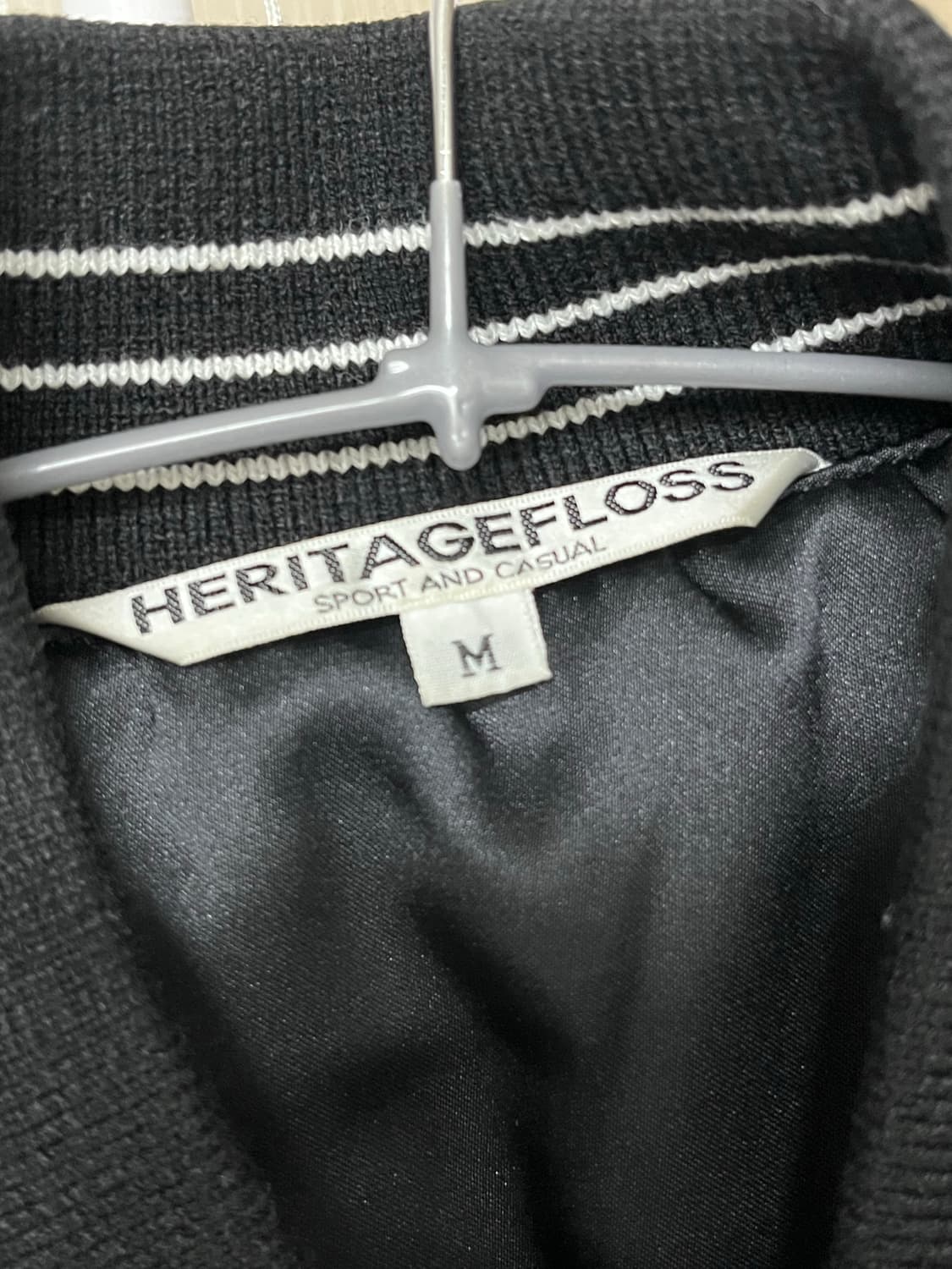 헤리티지플로스 바시티 자켓 블랙 상품이미지7