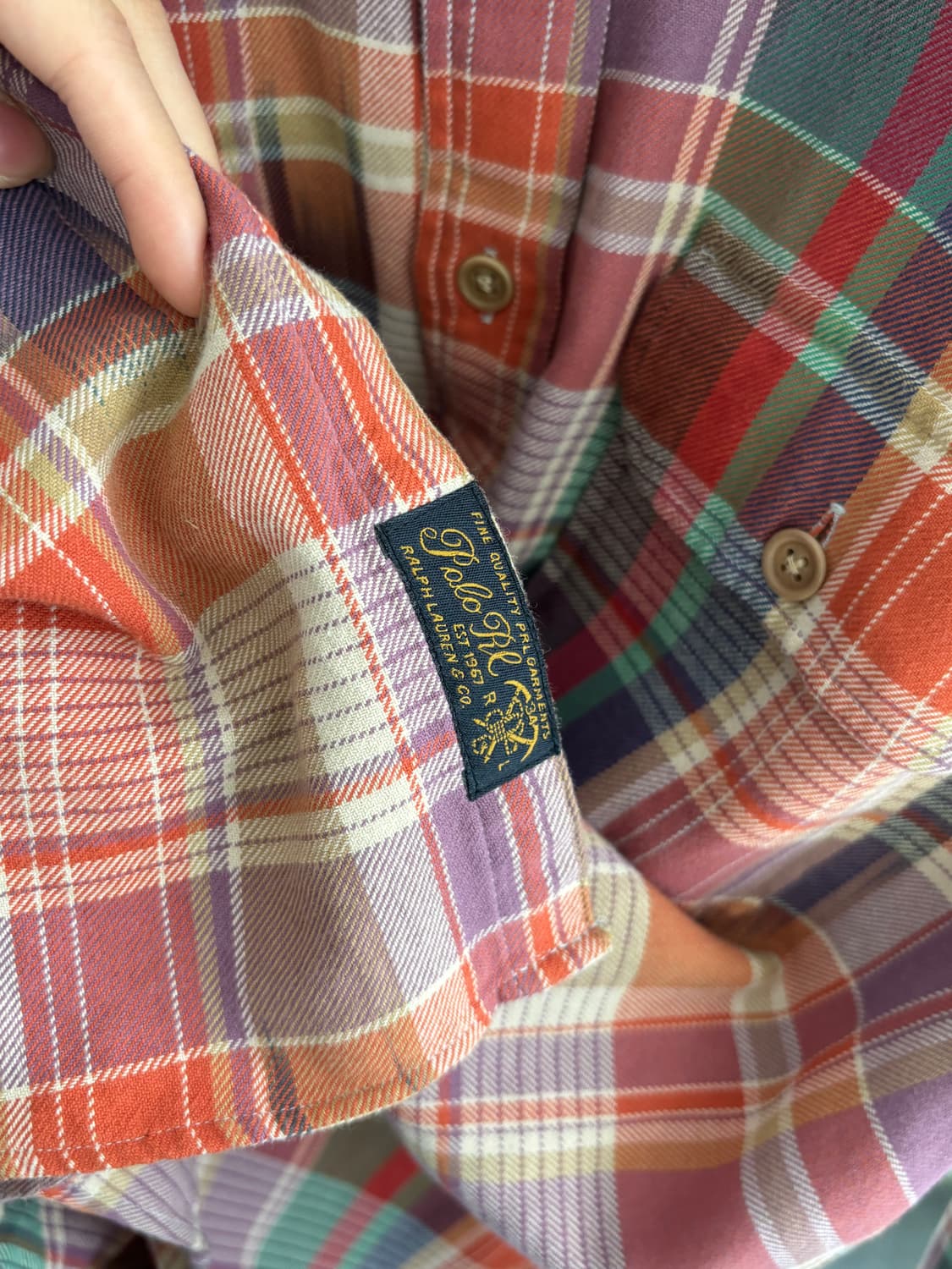  Polo 폴로 랄프로렌 체크 패턴 투포켓 견장버튼 코튼 셔츠  ﻿ 상품이미지6