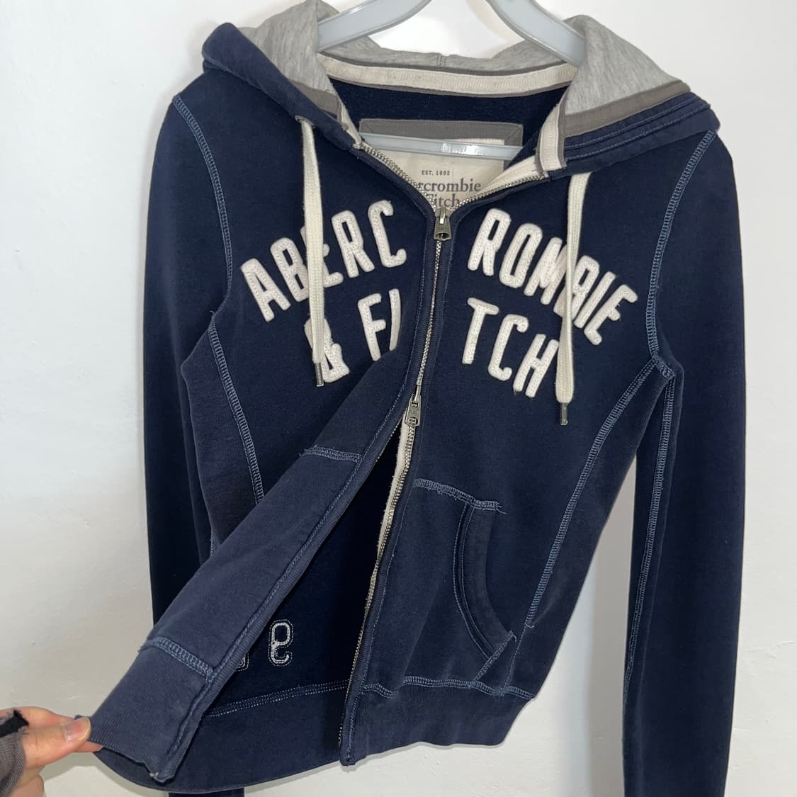 Abercrombie navy two-way hoodie zip-up 상품이미지6