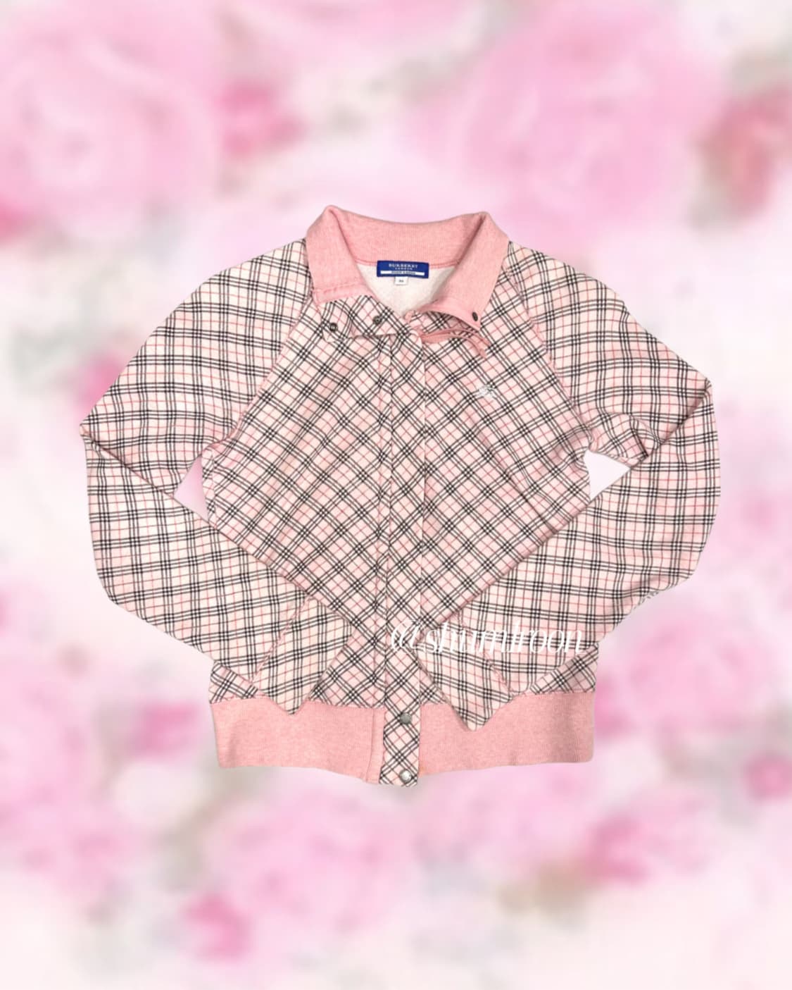 버버리 블루라벨 핑크체크 면집업자켓 상품이미지1