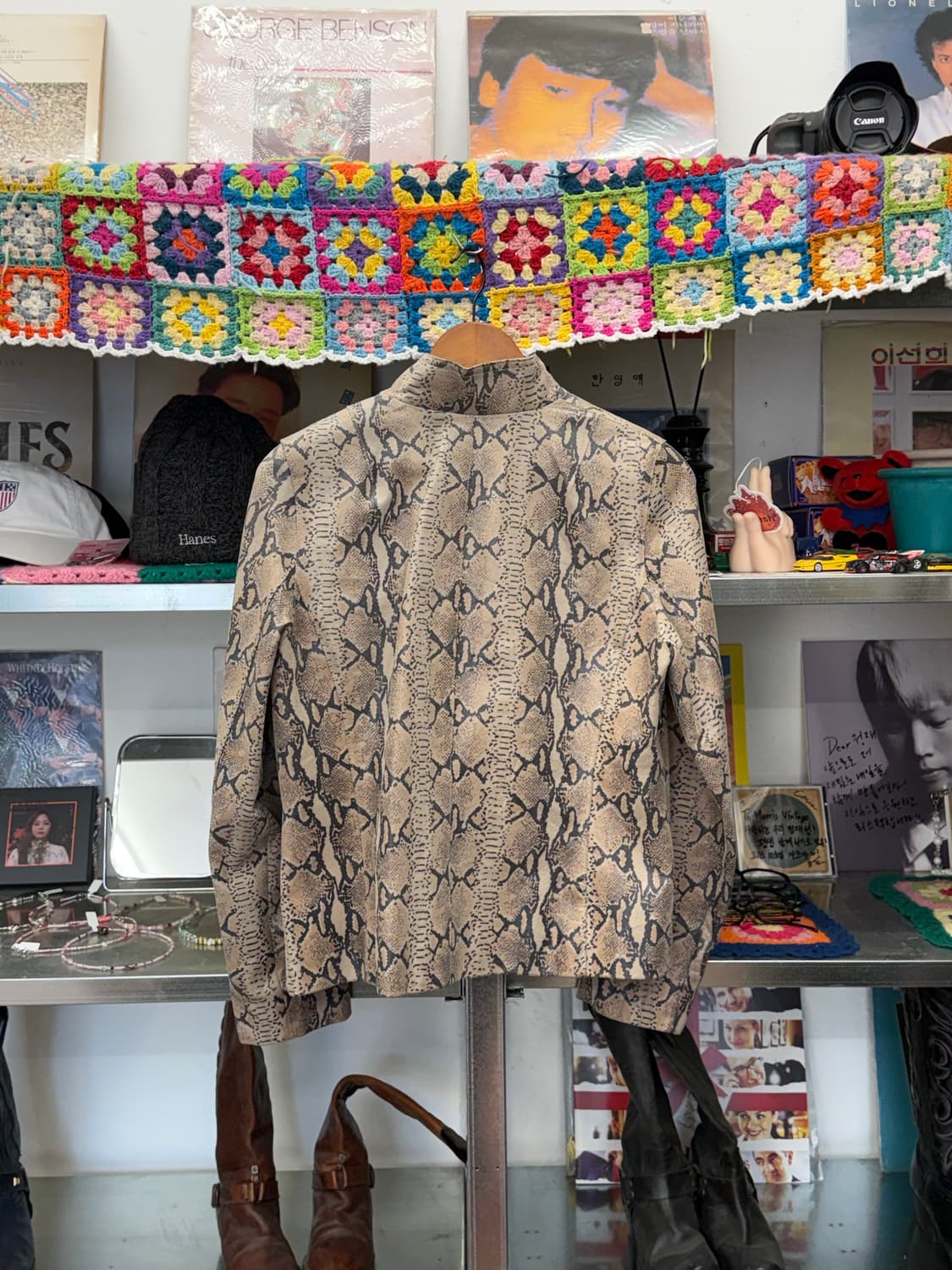 Python Pattern Leather Jacket 상품이미지3