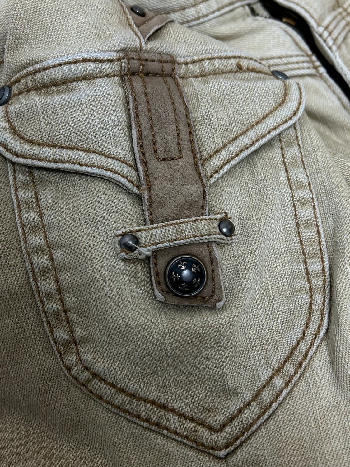 니콜 클럽 포맨 베이지 웨스터 카우보이 데님팬츠 상품이미지5