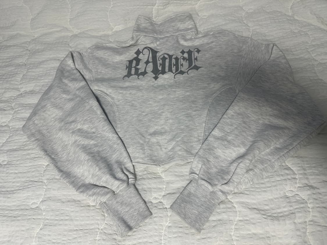 배디 크롭 반집업 맨투맨/그레이/m 상품이미지7