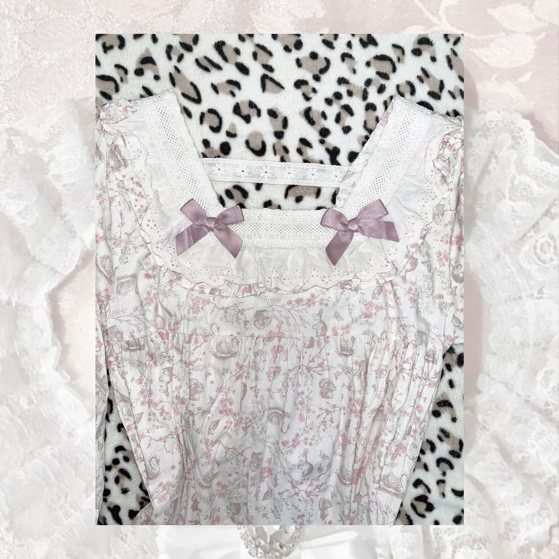 갸루 모리 리본 레이스 파자마 상품이미지3