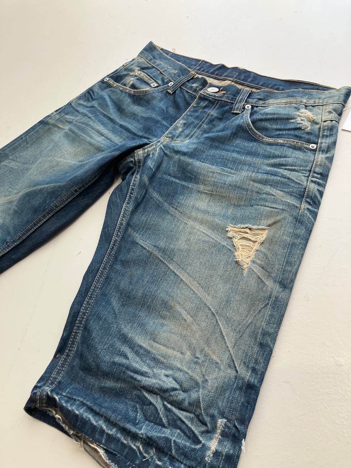 BLUE BOY 코카콜라 디스트로이드 데님 쇼츠 30  상품이미지7