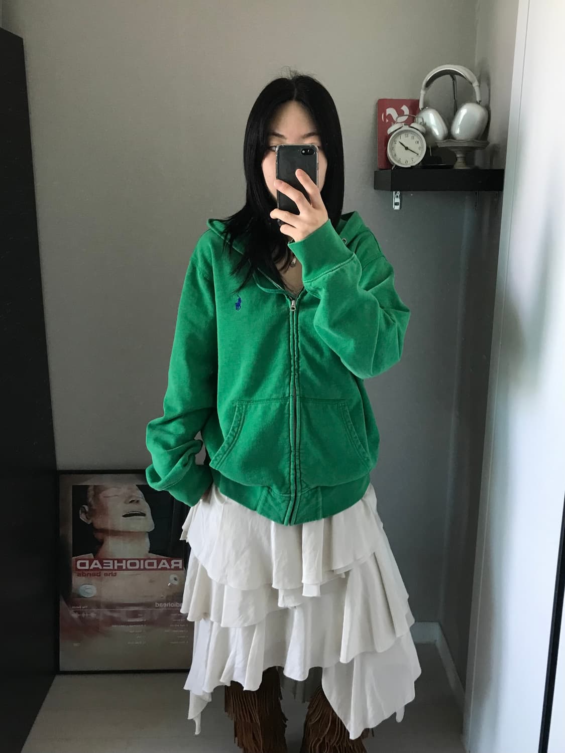 폴로 랄프로렌 포니로고 그린 후드집업  상품이미지1