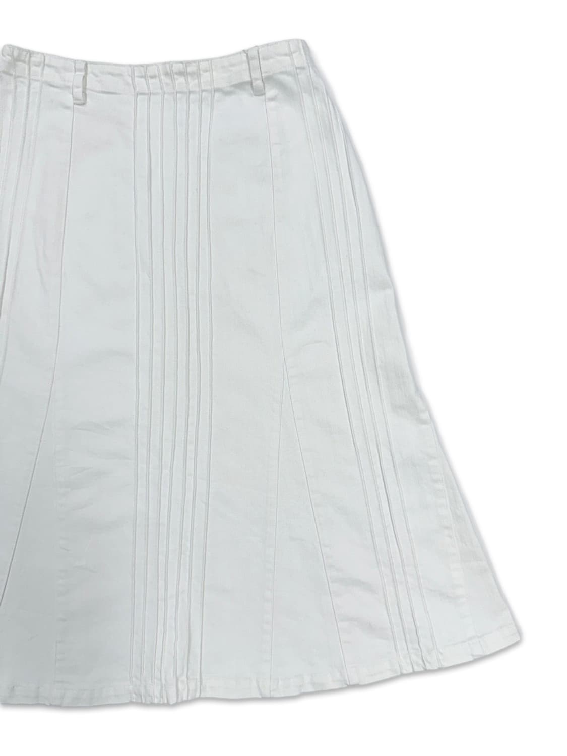 빈티지 화이트 라인 미디 스커트 상품이미지2