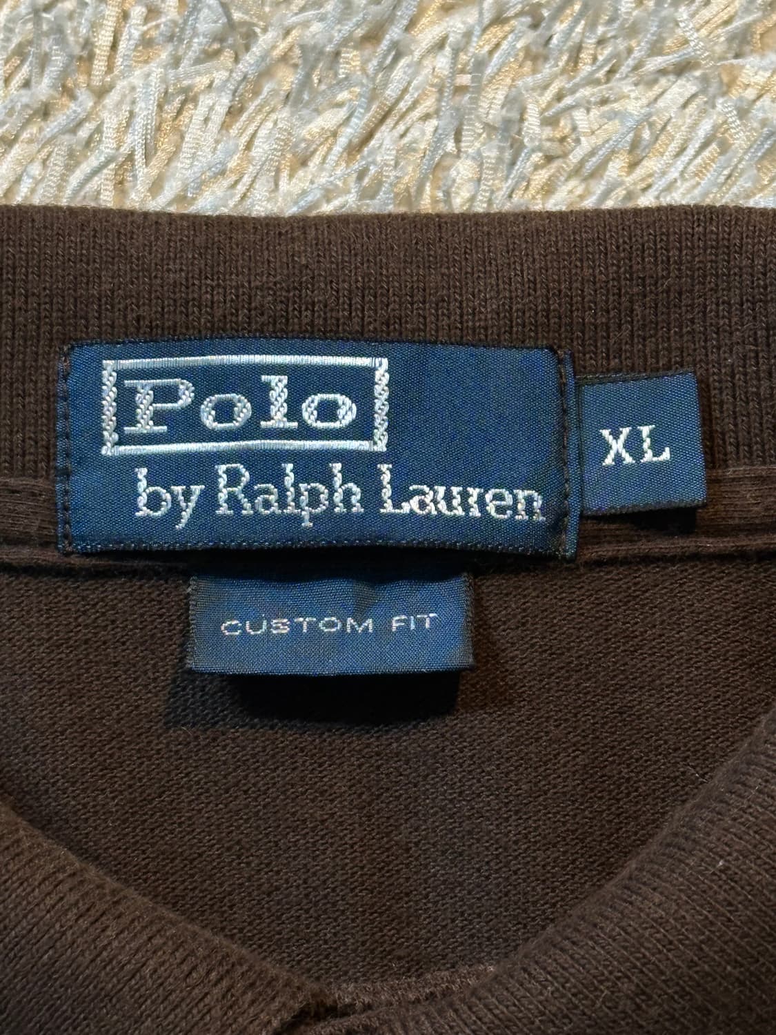 폴로 랄프로렌 커스텀핏 빅포니 로고 PK 긴팔 카라티 브라운 상품이미지5