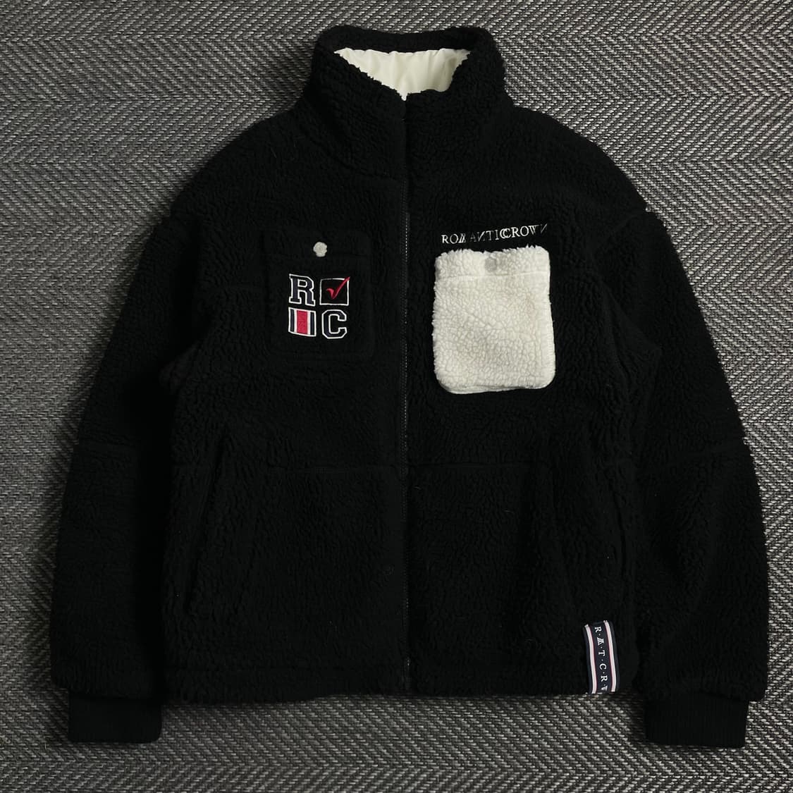 로맨틱크라운 포켓 파카 헤비 플리스 블랙y 3975 상품이미지2