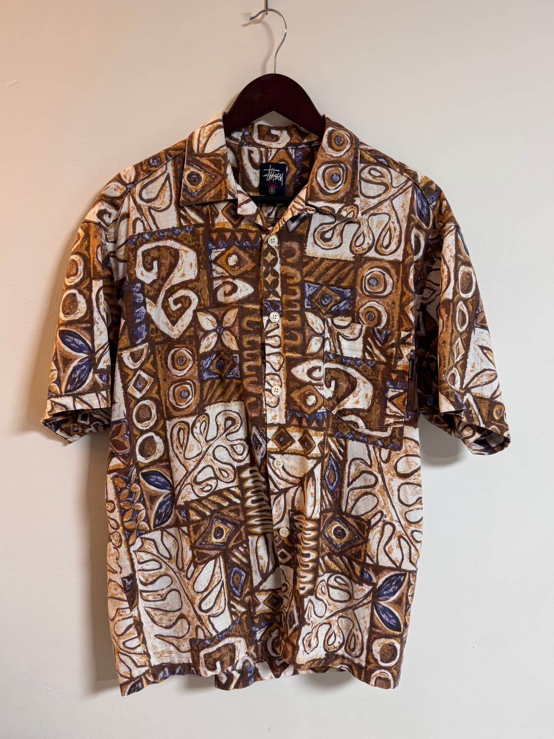 80’~90’ 빈티지 호주생산 Stussy 하와이안 셔츠 - L 상품이미지1