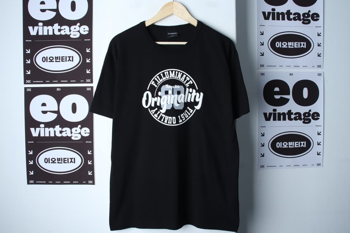 (M-XL) 필루미네이트 반팔 티셔츠 빅로고 블랙 올드스쿨-H32588 상품이미지2