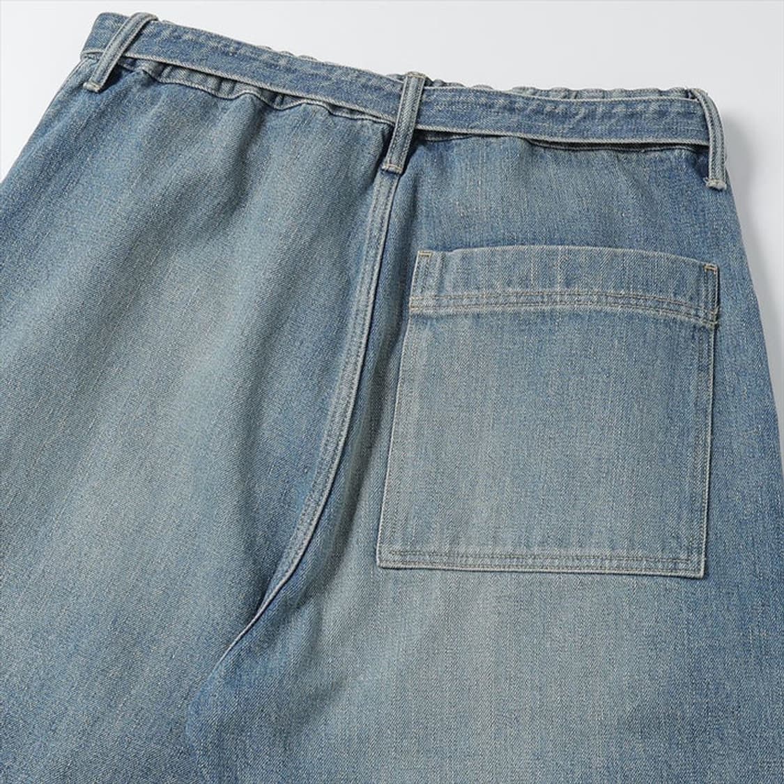 Yoko Sakamoto 요코 사카모토- 벨티드 트라우저 페이드 인디고 상품이미지5