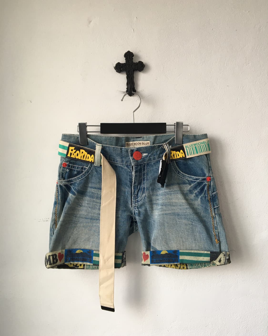 Belted denim short 상품이미지1