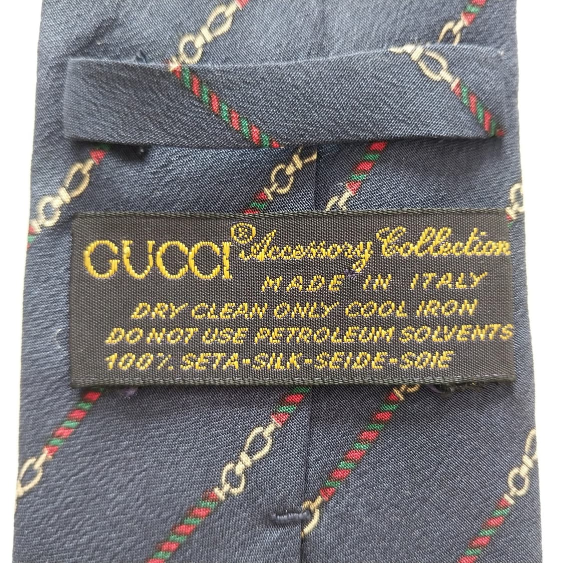 구찌 실크 체인 스트라이프 넥타이 8.2cm A+~A등급 K1396
 상품이미지9