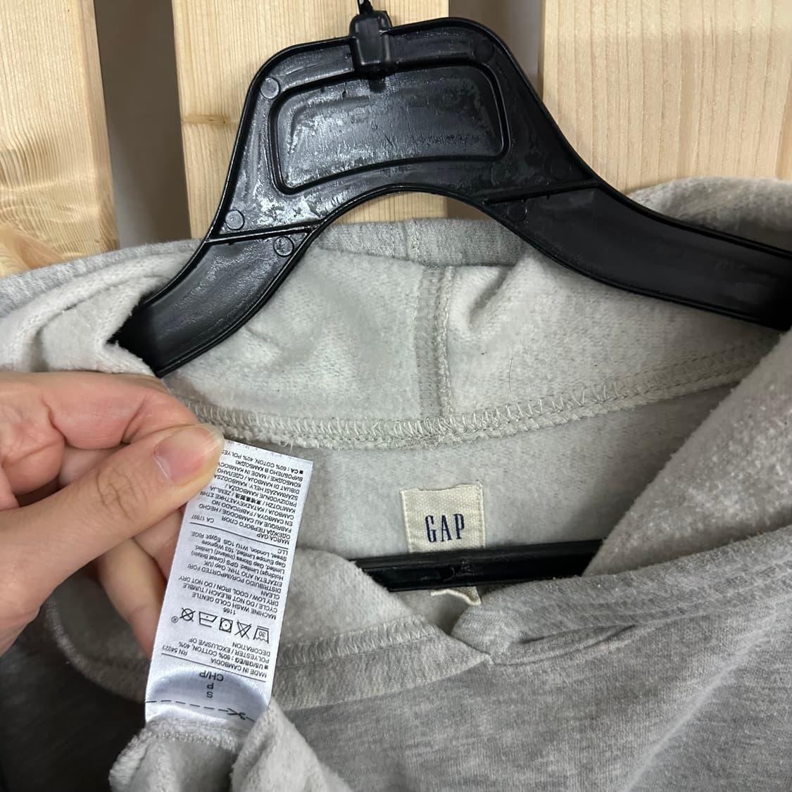 (S) GAP 갭 그레이 후드티 상품이미지4