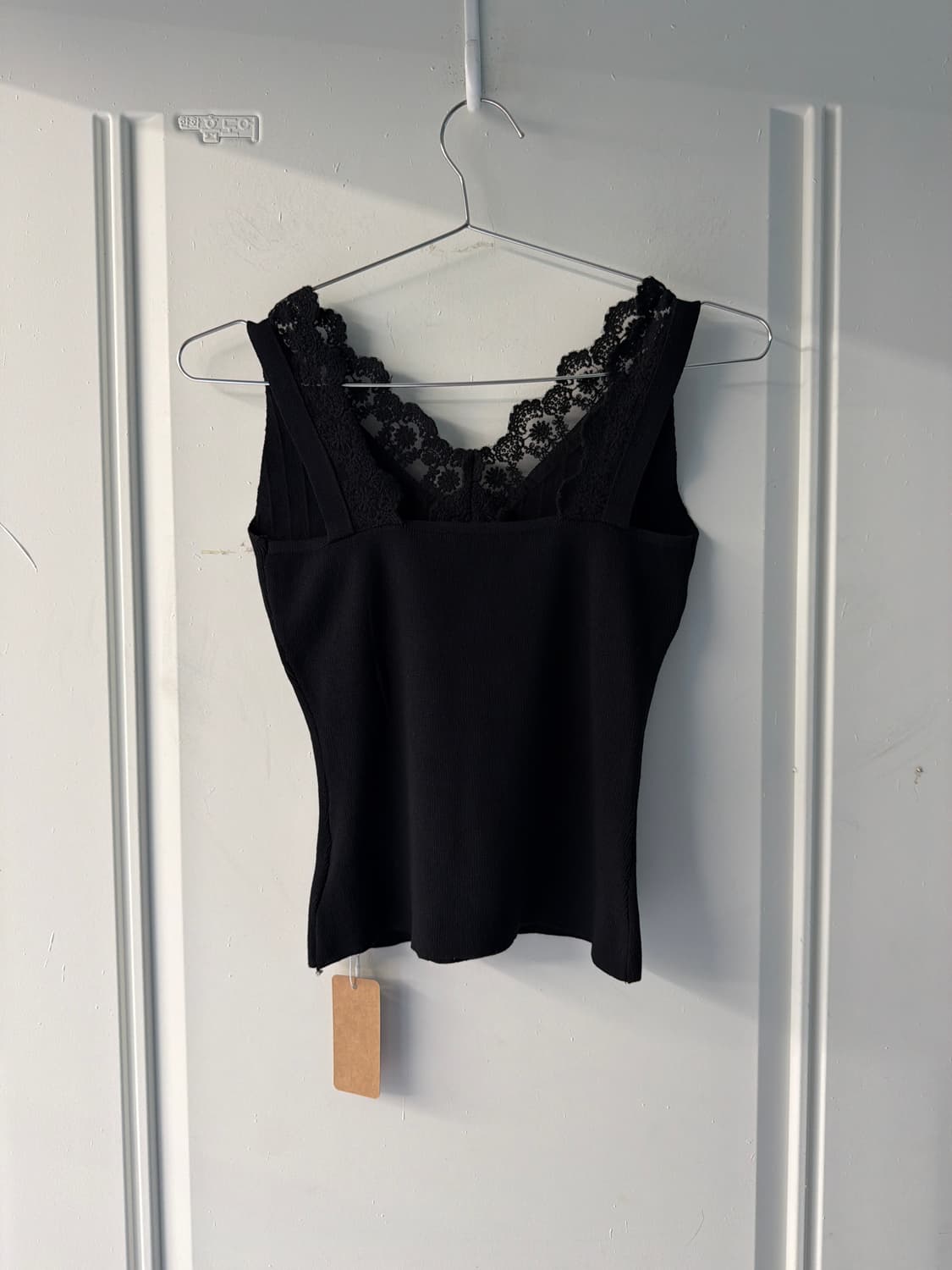 일본빈티지 레이스 블랙 슬리브리스 상품이미지4