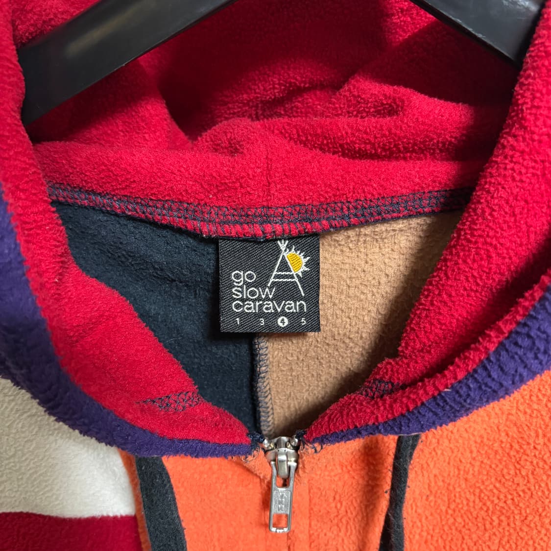 고슬로우카라반 크레이지 패치워크 플리스 후드집업 / L 상품이미지4