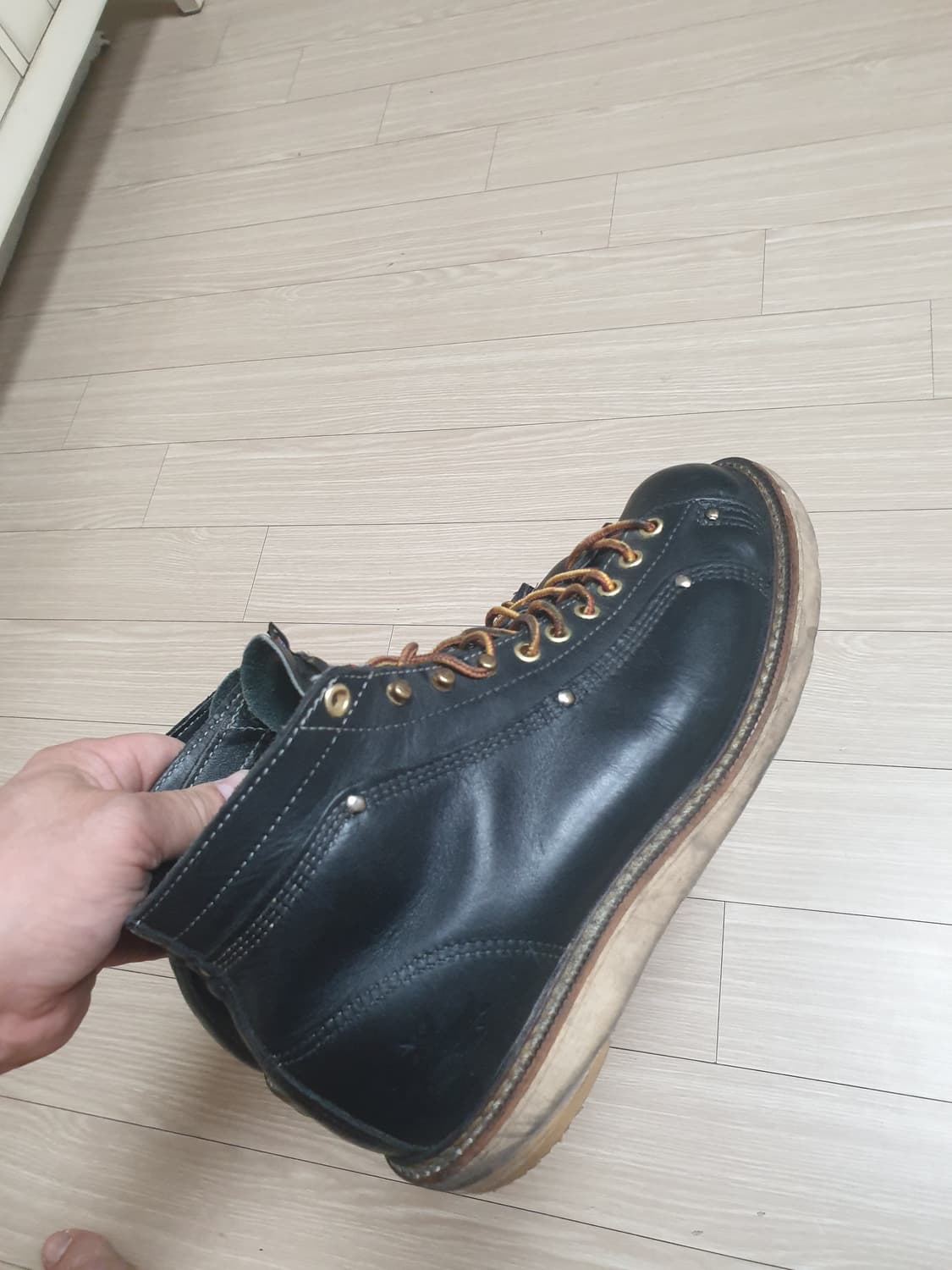 쏘로굿usa 검정색 가죽 워크 몽키부츠(265-270) 상품이미지1