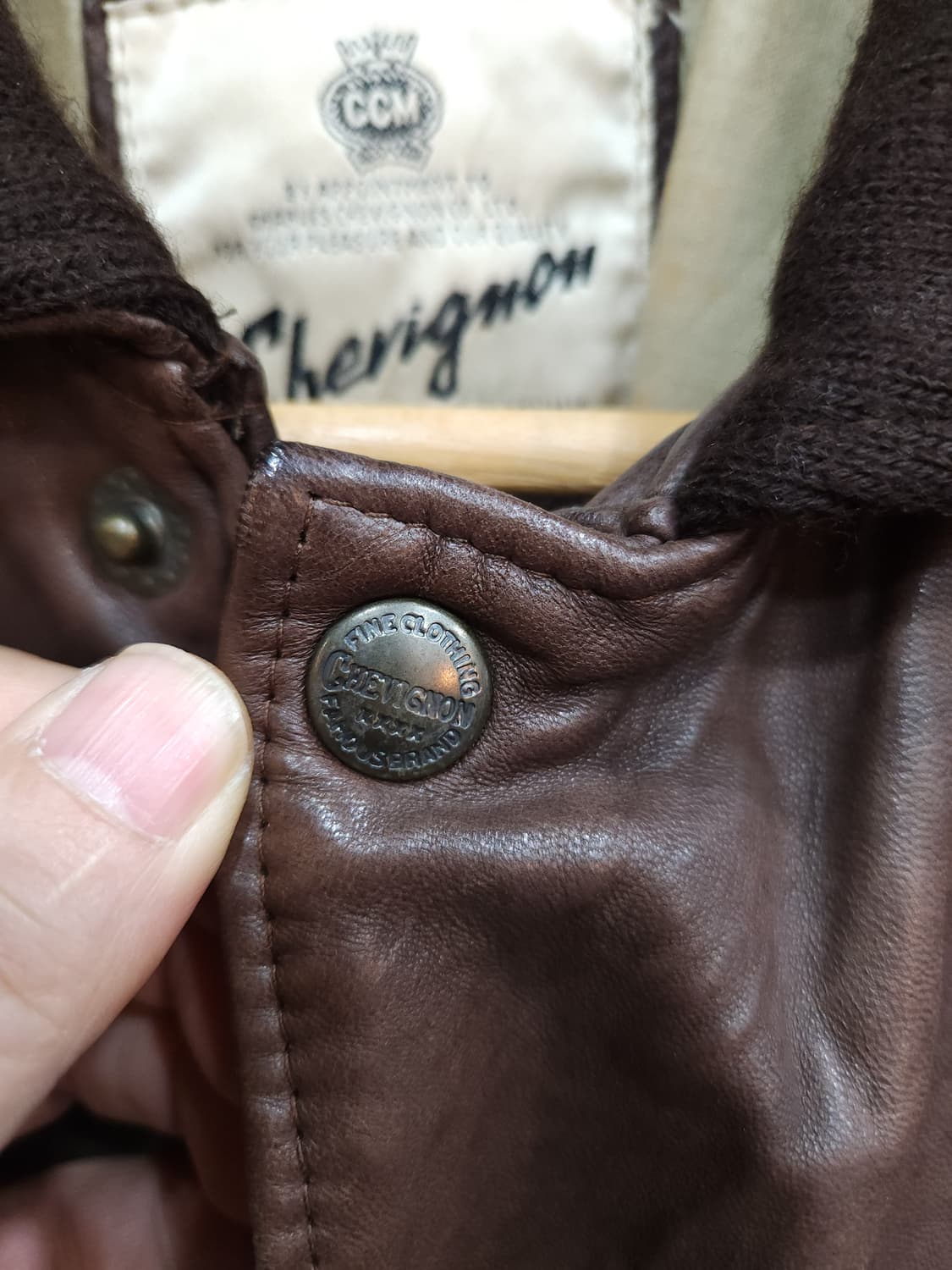 쉐비뇽 90s 양가죽 항공점퍼 프랑스제작 상품이미지3