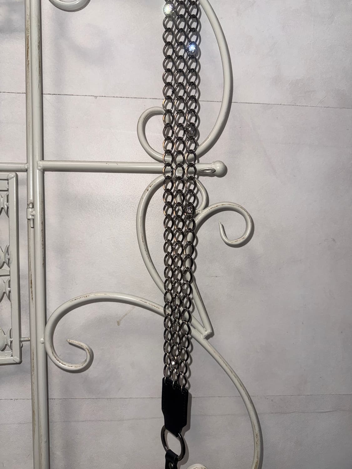 Black cubic point chain belt 상품이미지5