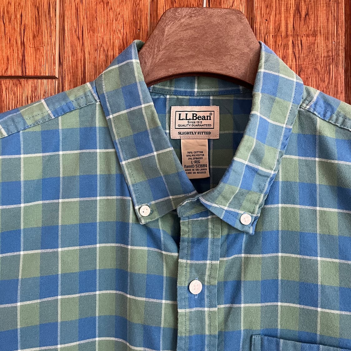 LL.Bean 그린 바둑판체크 반팔 셔츠 상품이미지3