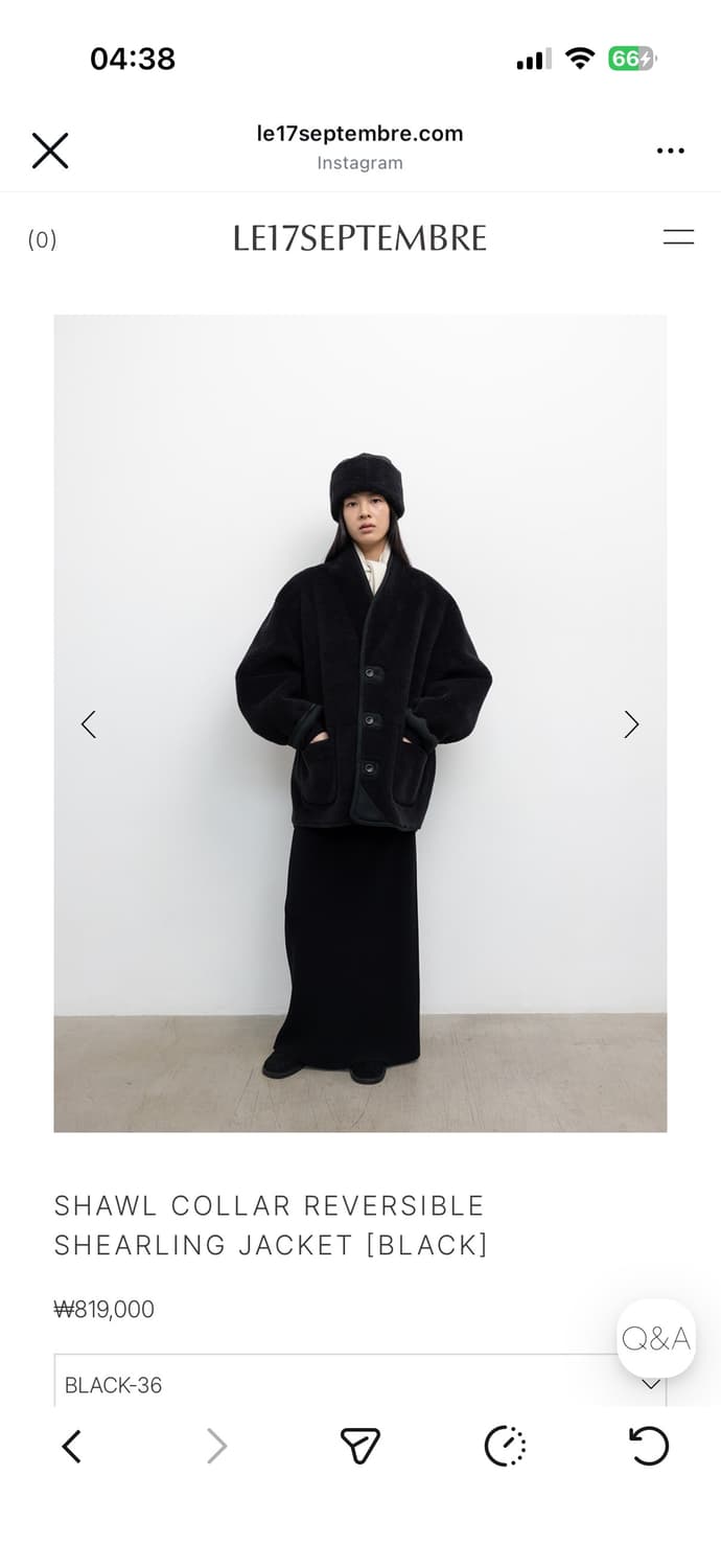 SHAWL COLLAR REVERSIBLE SHEARLING JACKET 상품이미지3