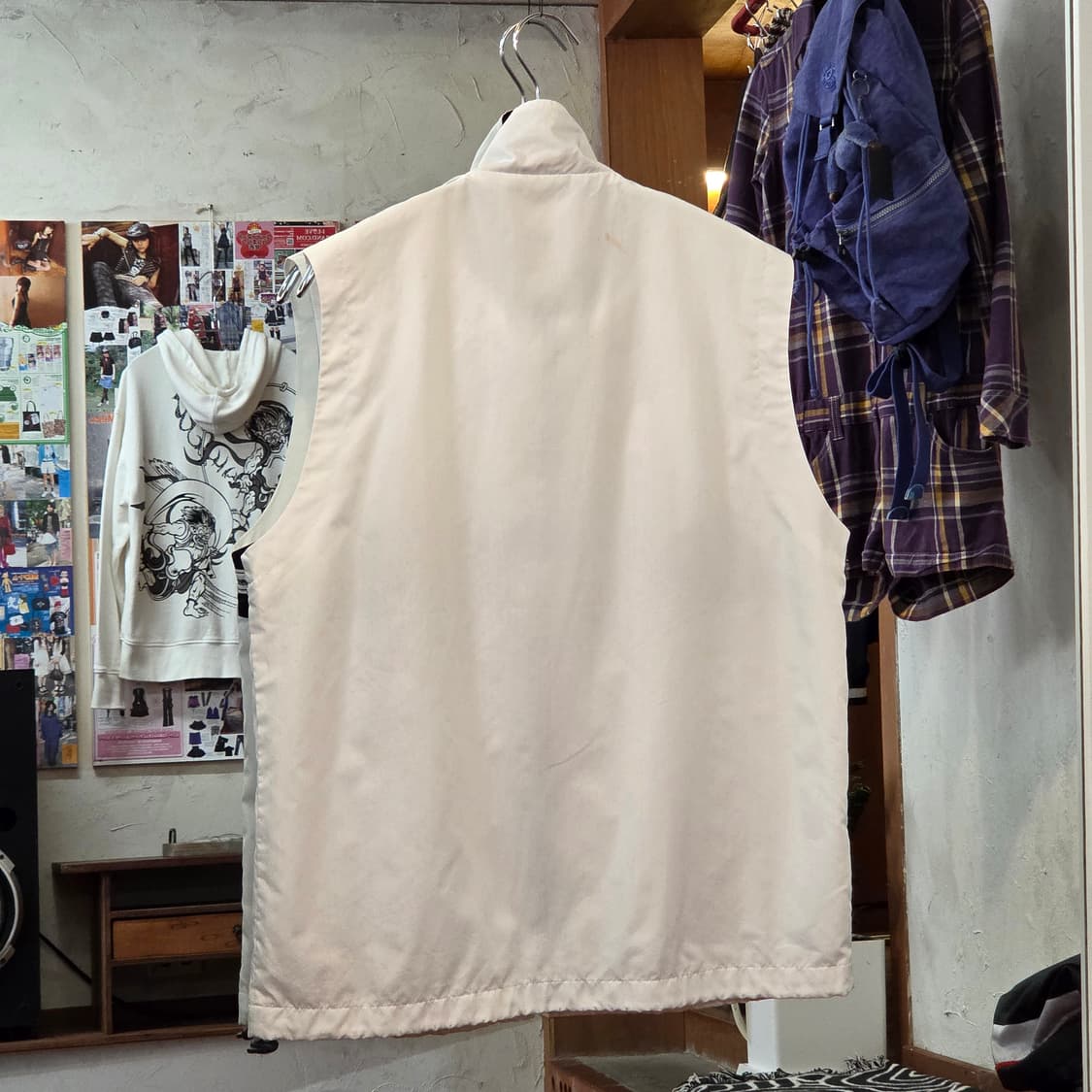 JPN 엘레쎄 화이트 배색 바람막이 베스트 상품이미지5