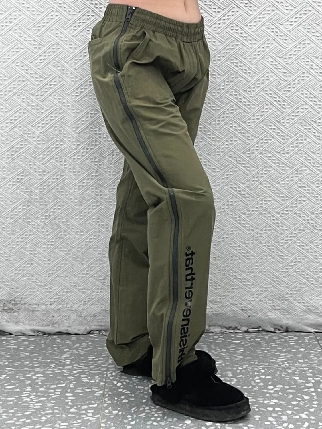 디스이즈네버댓 스트릿 힙합 사이드지퍼 말차카키 트랙팬츠 M C07876 상품이미지2