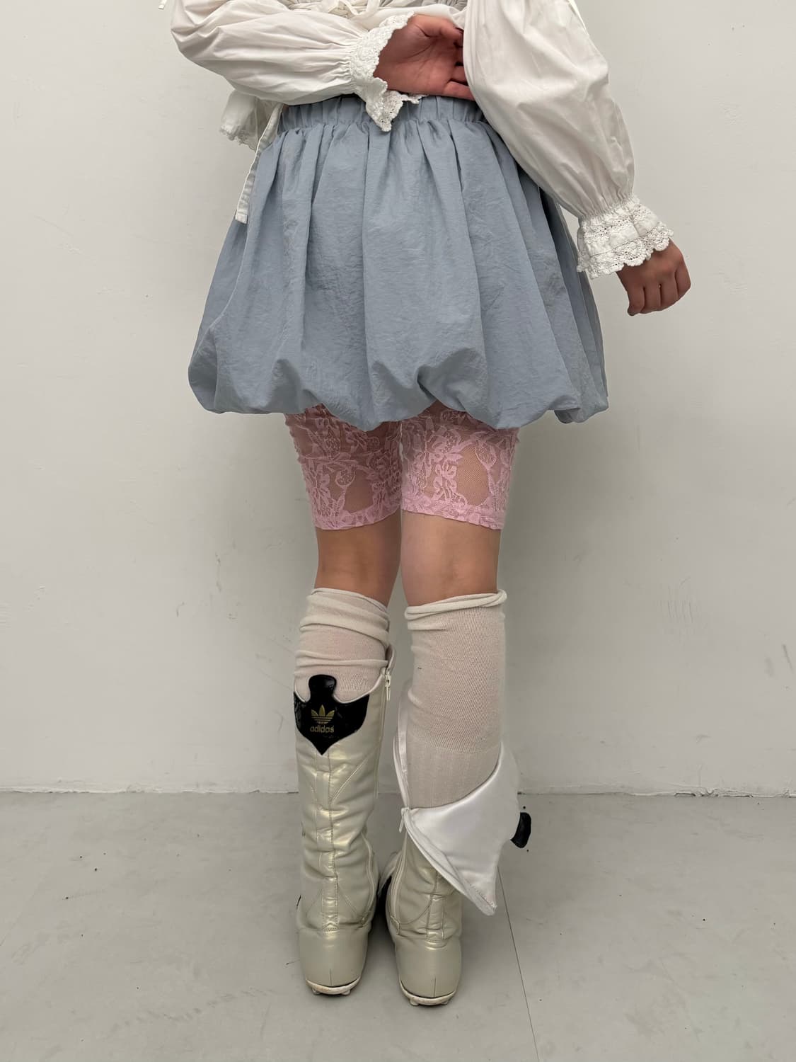 베이비 블루 벌룬 미니 스커트 상품이미지2