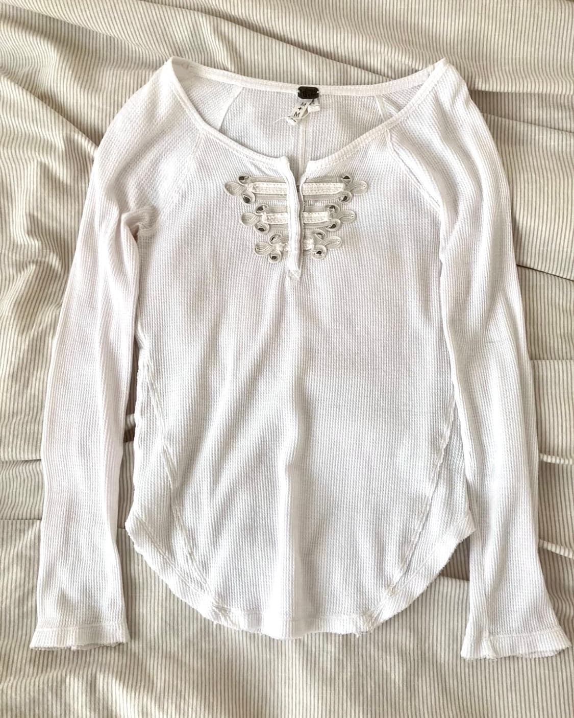 Free People 화이트 와플 나폴레옹 롱슬리브 상품이미지1