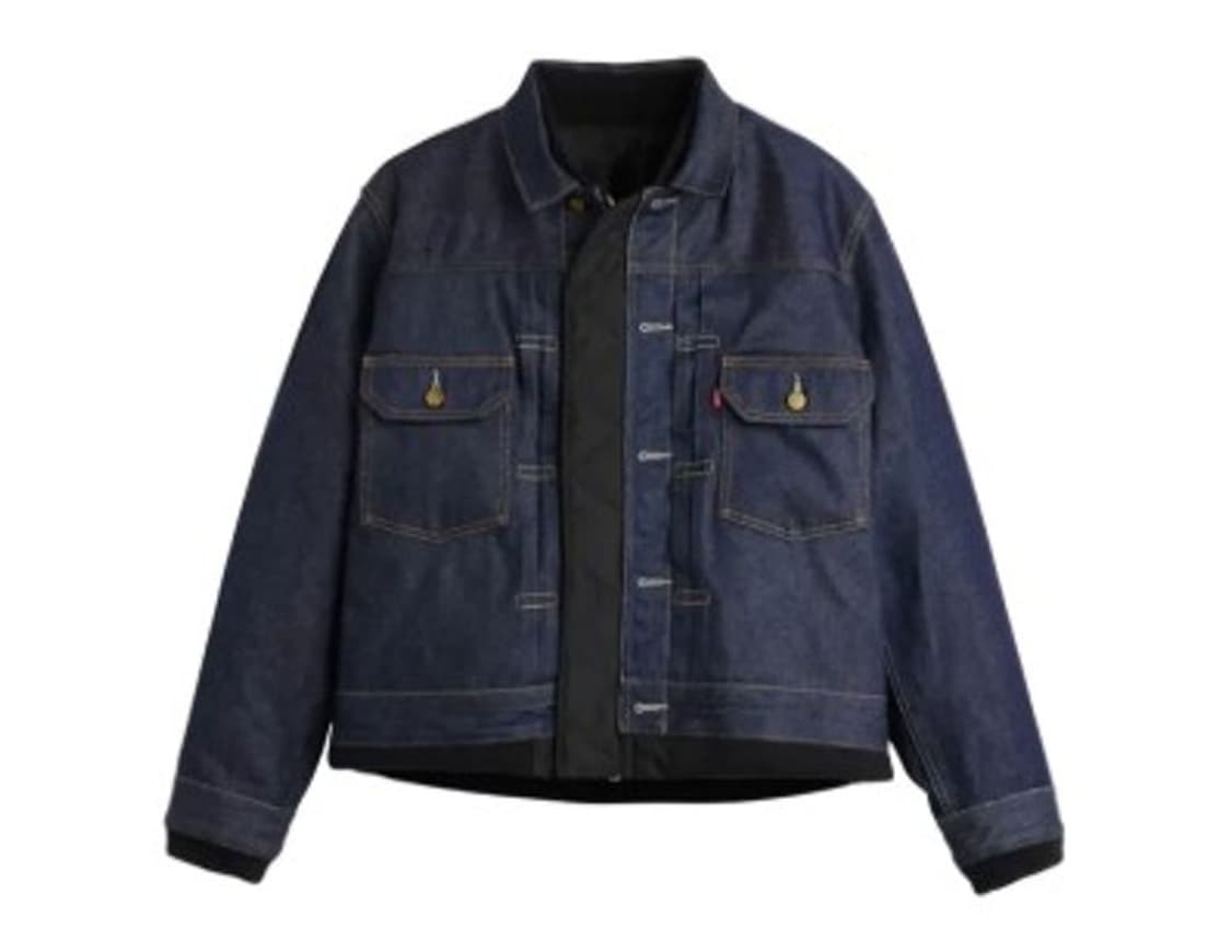 1회착용)리바이스 X 사카이 리버시블 블루종 인디고 블랙 상품이미지5