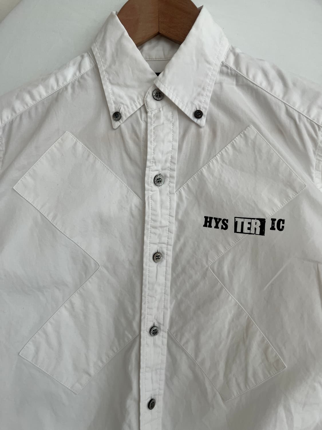 히스테릭 글래머 아카이브 레터링 크로스 패치워크 버튼다운 셔츠 상품이미지7