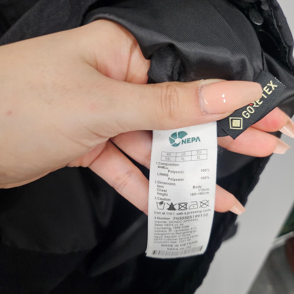네파 고어텍스 후드 바람막이 블랙 상품이미지5