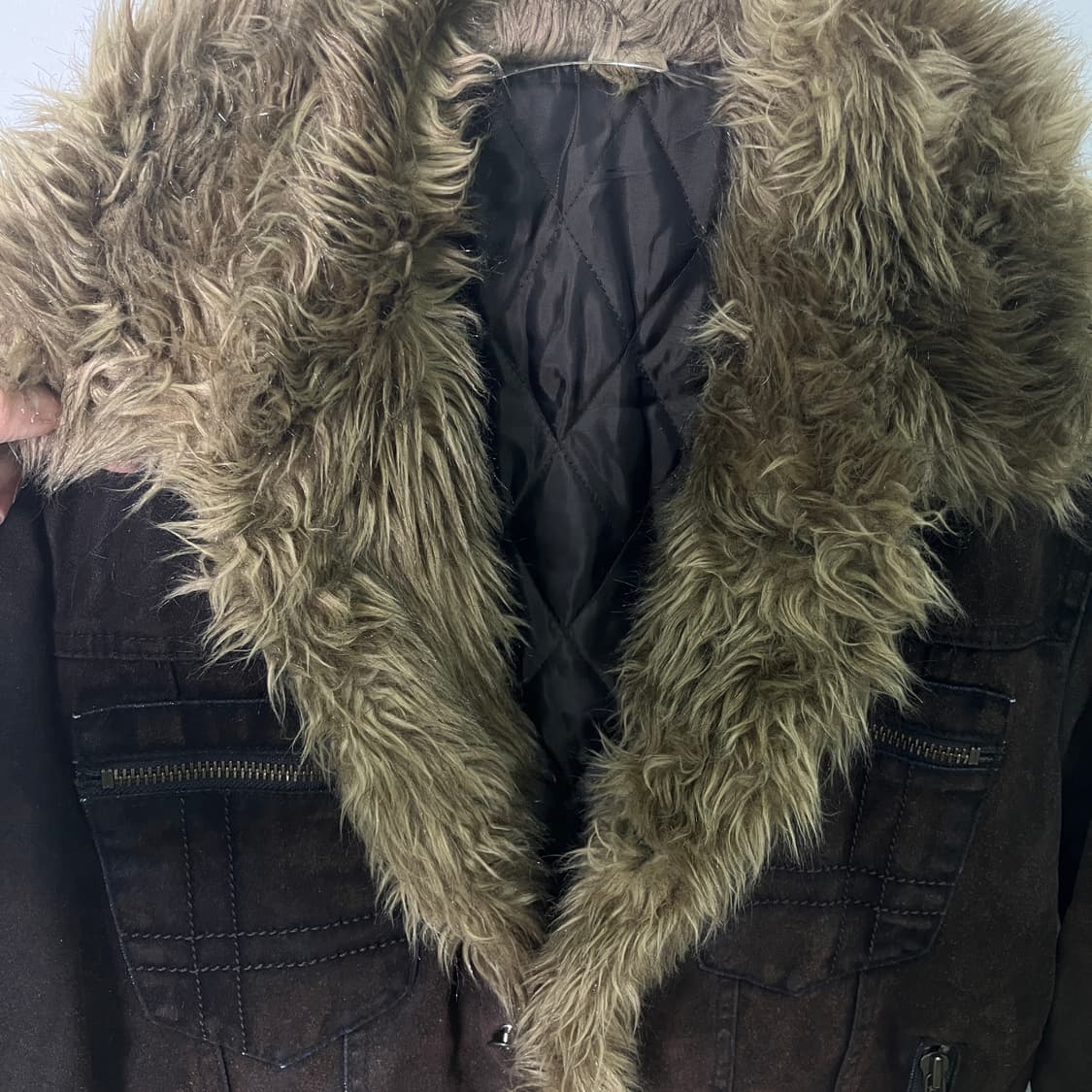 꼼사 데 모드 브라운 퍼 트리밍 소가죽 자켓 상품이미지5