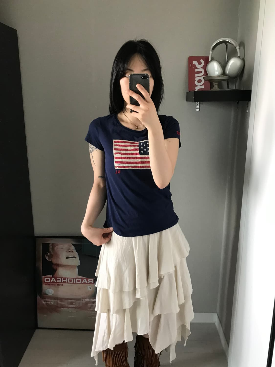 폴로 랄프로렌 빅 성조기 로고 네이비 반팔티 상품이미지4
