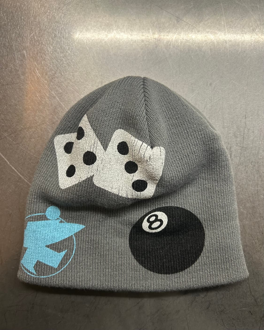 스투시 믹스 로고 그레이 비니 상품이미지1