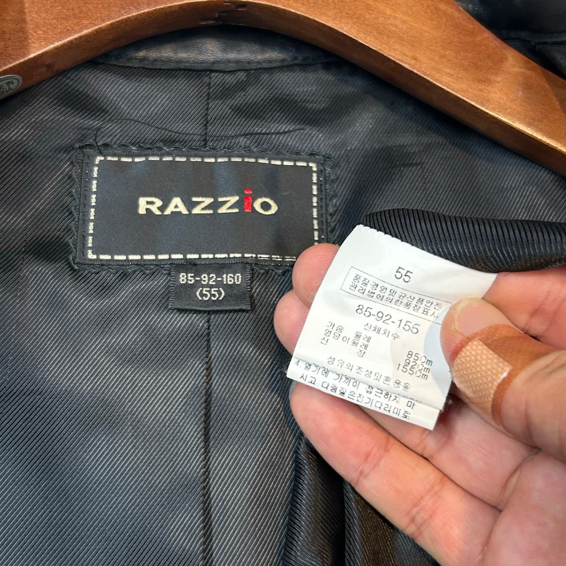 S) RAZZIO 입체 라인 슬림핏 리얼 레더 양가죽 재킷 상품이미지8