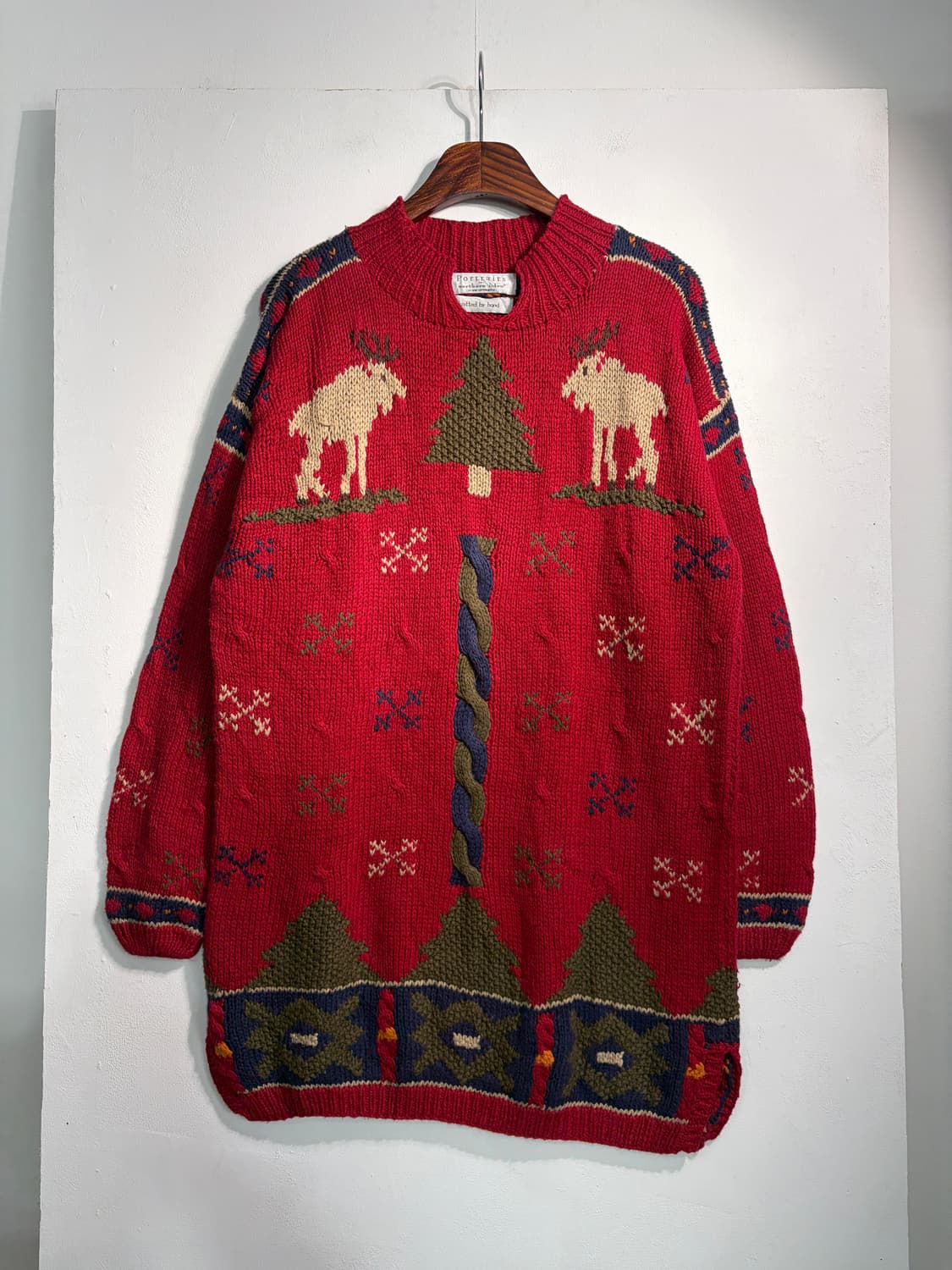 U.S.A. 크리스마스 라미&코튼 어글리니트 원피스 핸드니트  상품이미지1